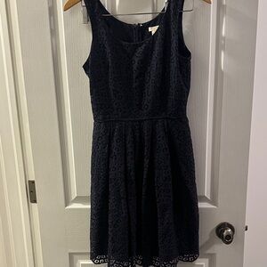 J. Crew Navy Lace Mini Dress